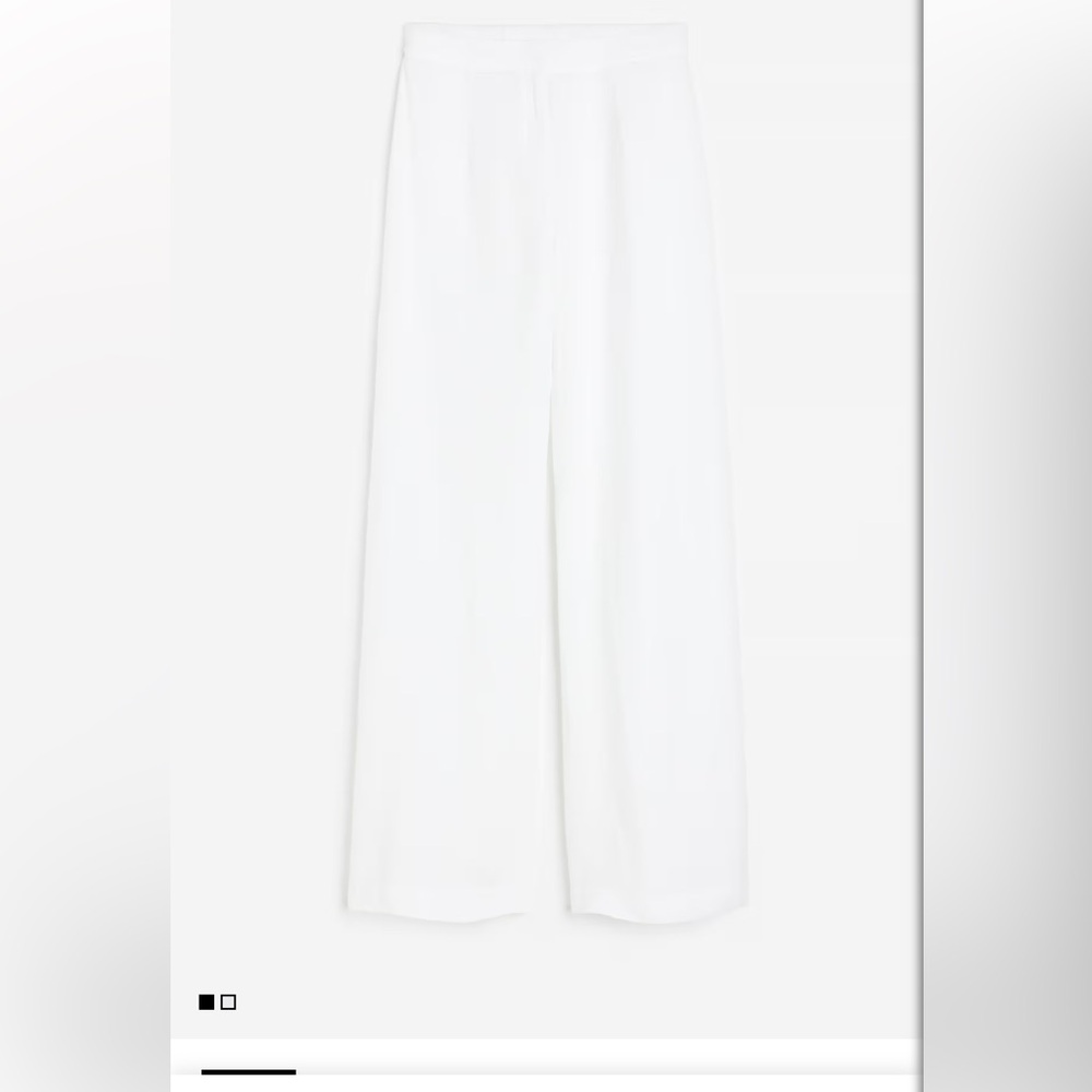 H&M White Wide Leg linen blend Pants